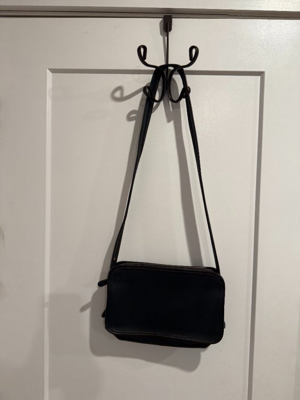 Vintage Coach Legacy East West Compartment Bag 9164 Black Leather Crossbody USA